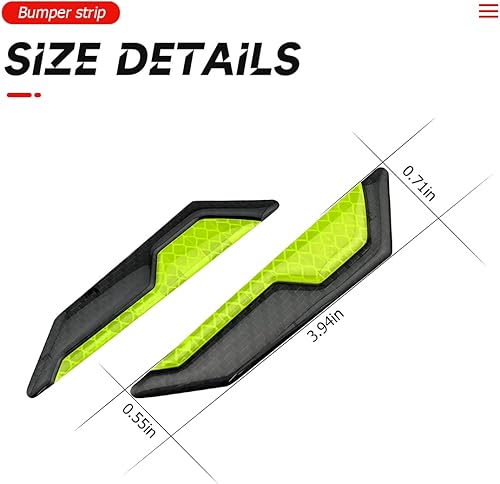 Miniatura 2 de Adhesivos reflectantes para puerta de automóvil, 4 piezas de calcomanías reflectantes de advertencia de fibra de carbono para espejo retrovisor,