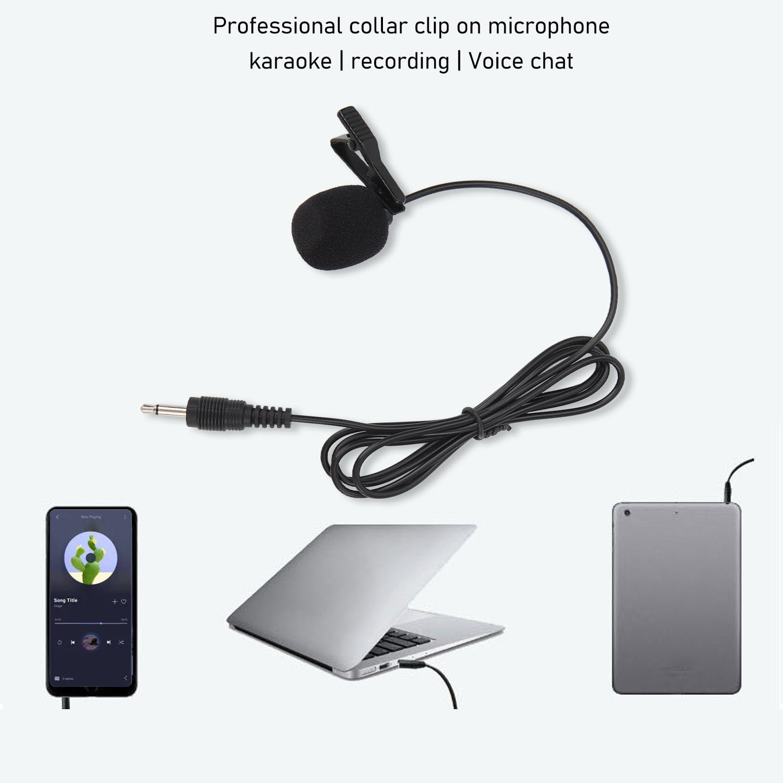 Bedrade stropdasmicrofoon, 3,5 mm draagbare professionele stropdasmicrofoon voor YouTube Interview Vlog, ruisonderdrukkingsclip met zeer lage vertraging op de microfoon