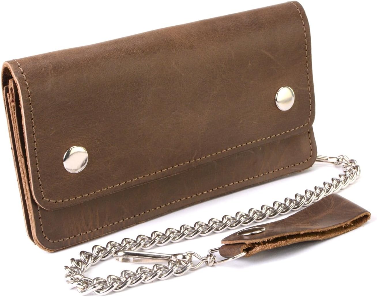 Milwaukee Leather Men's Genuine Leather Bi-Fold Biker Wallets w/Anti-Theft Stainless Steel Chain - 6 Inch - Image 7