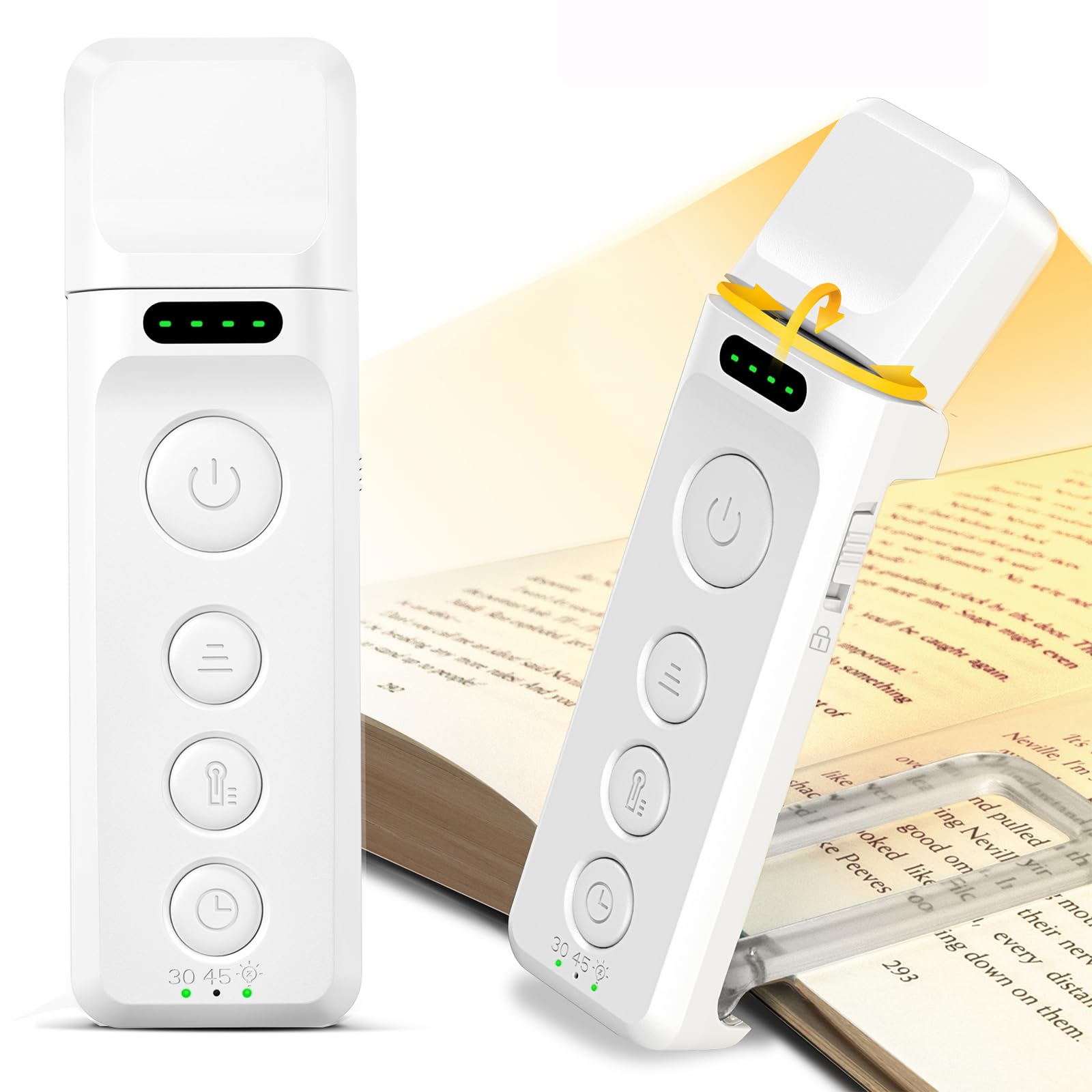 Glocusent Reading Light Book Light, Eye Caring Reading Lights for Books in Bed 3 Colours & 5 Brightness Dimmable