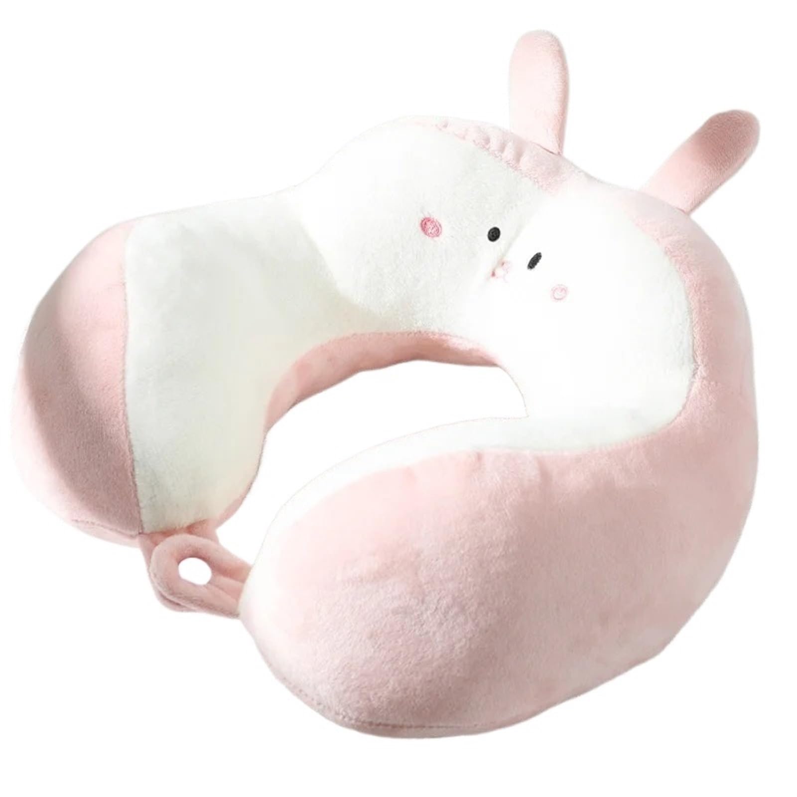 YShiuoL Neck Pillow Neck Pillow Cartoon U-shaped Pp Cotton Crystal Velvet Embroidery Car Office Nap(Rabbit)