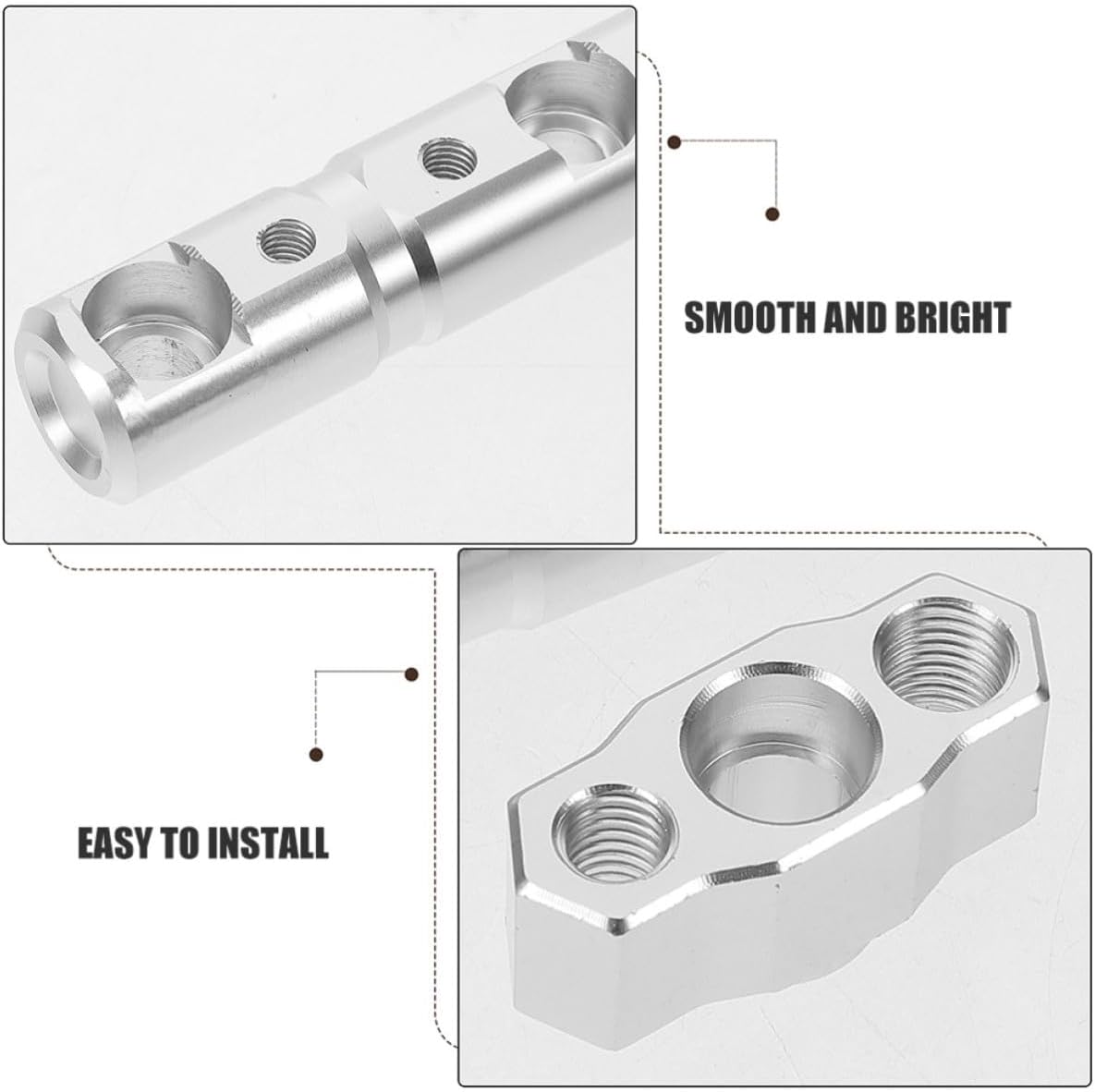 Yardwe Multi-functional Motorcycle Mirror Extension Bracket for Electric Bikes with Cnc Aluminum Alloy, Silver Finish, Phone Navigation Compatible, Simple and Smooth Design