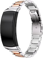 Vista 8 de Correa de reloj de metal compatible con Samsung Gear Fit2 Pro SM-R365/Gear Fit2 SM-R360 Reemplazo de correa de acero inoxidable de ajuste rápido
