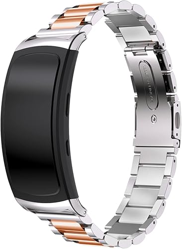 Miniatura 8 de Correa de reloj de metal compatible con Samsung Gear Fit2 Pro SM-R365Gear Fit2 SM-R360 Correa de repuesto de acero inoxidable de ajuste rápido para