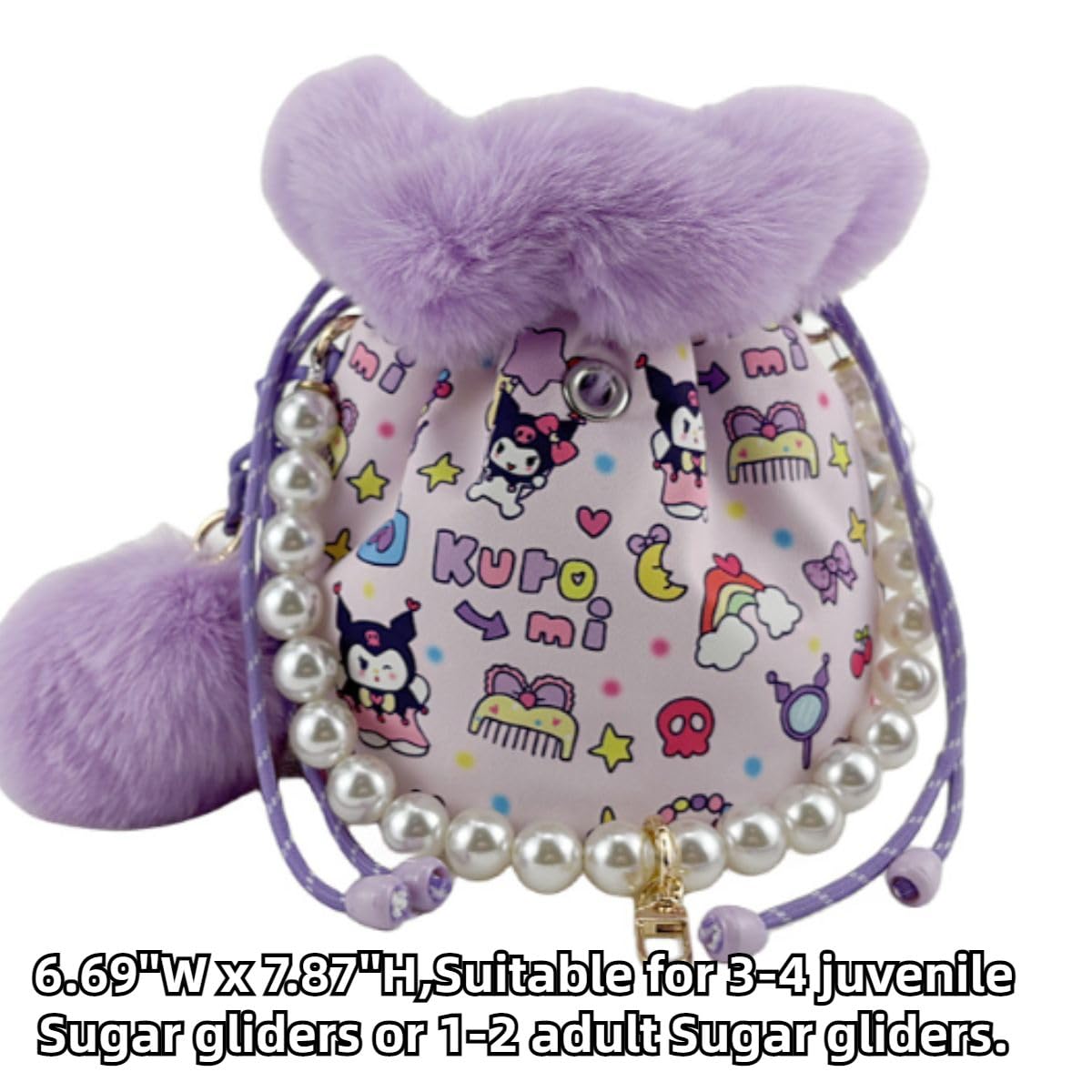 Sugar Glider Bonding Pouch - Soft Sleeping Pouch with Breathable Vent & Drawstring Portable Travel Bag Small Animal Carrier for Sugar Glider Squirrel Hamster Rats Hedgehog Bird Parrot (Pink)