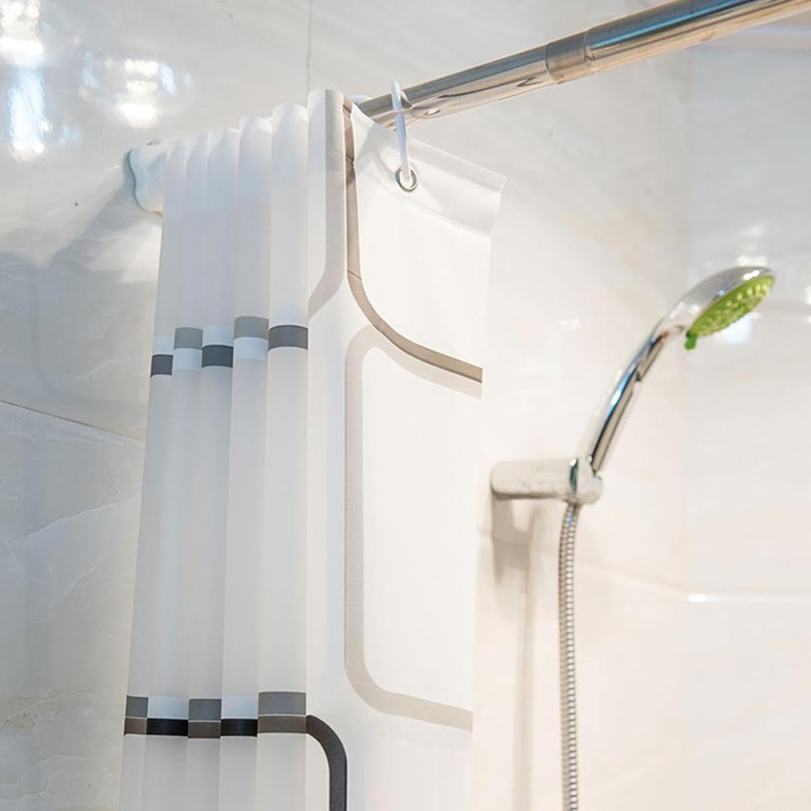 Cortina de ducha impermeable, resistente al moho, lavable, tela de poliéster pesado, 180 x 195 cm, perfecta para decoración de baño, fácil de limpiar