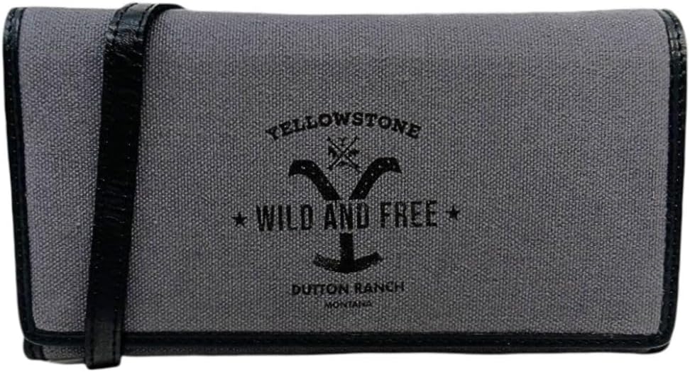 Myra Bag Western Crossbody Wallet Purse for Women - Officially Licensed Yellowstone Clutch with Crossbody Strap - Ash