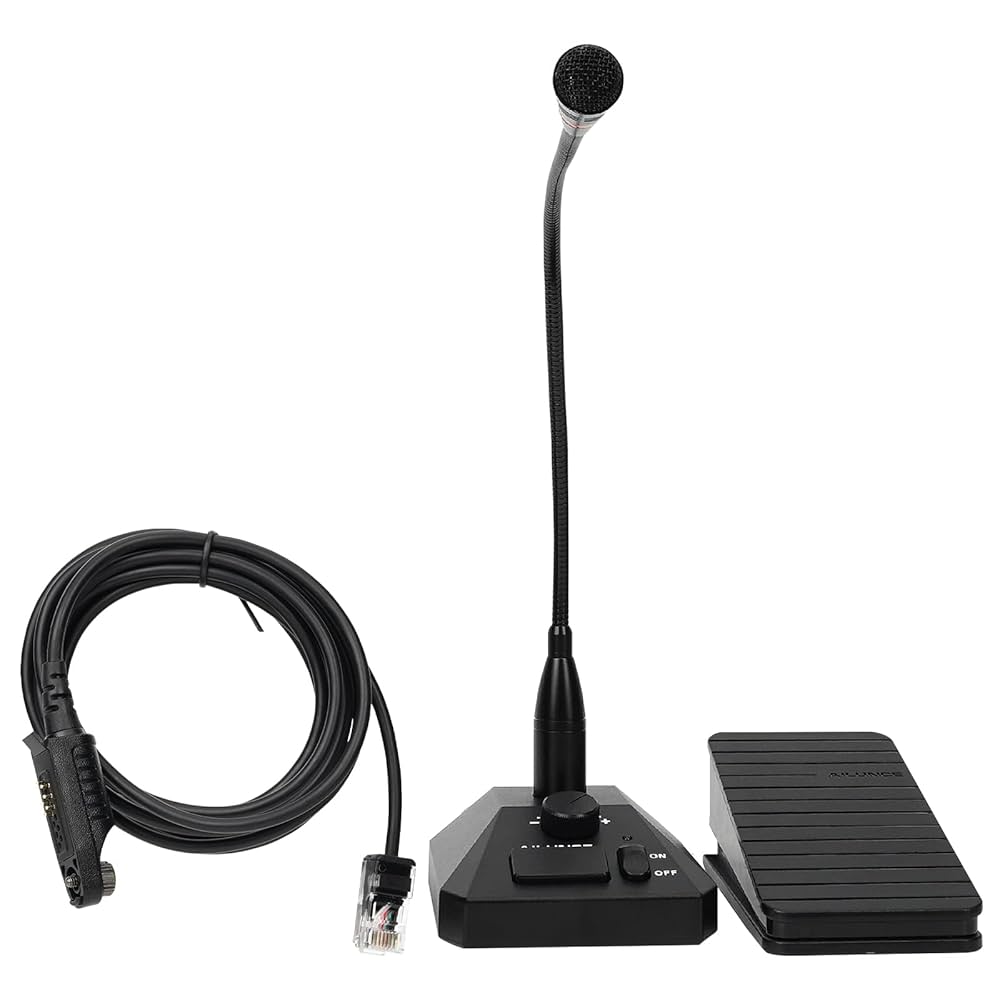 Ailunce SM01 Desktop Microphone Bundle Radio Foot Switch PTT
