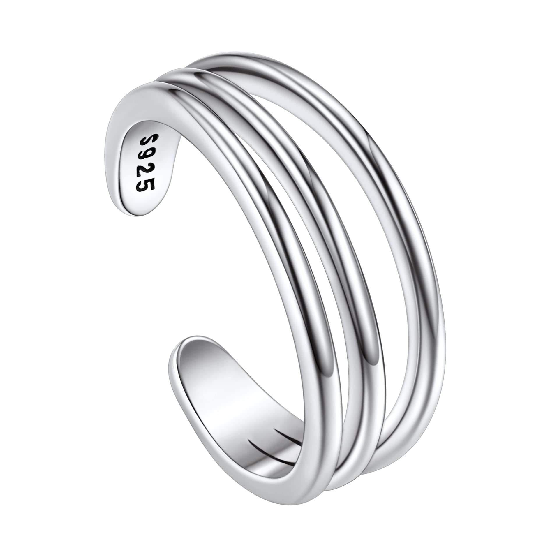 Buy Sterling Silver Toe Rings for Women, Barefoot Open Cuff Band Toes