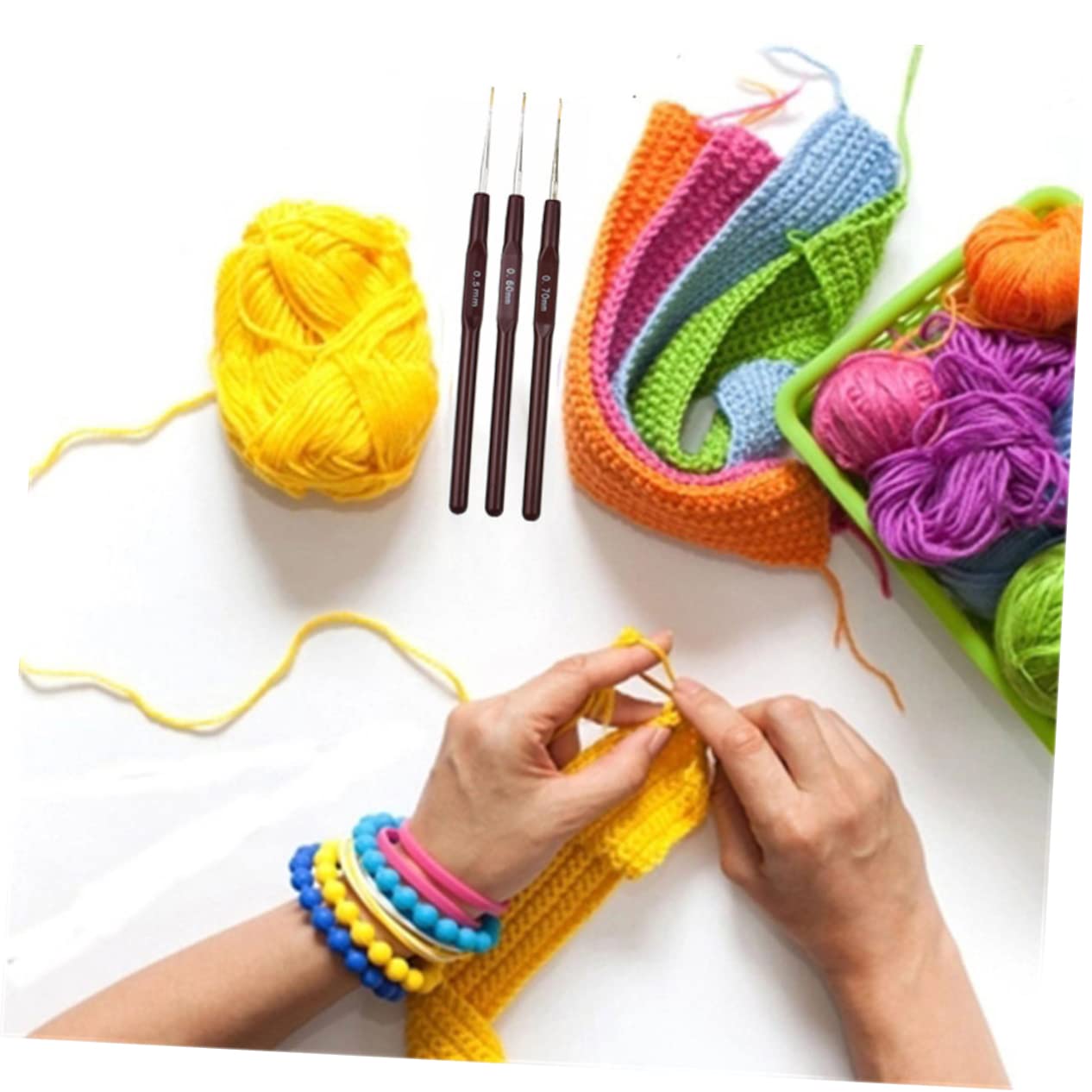 DOITOOL Kit De 54 Agujas Para Encaje Tapicería Puntadas Croquet Ganchillo Café