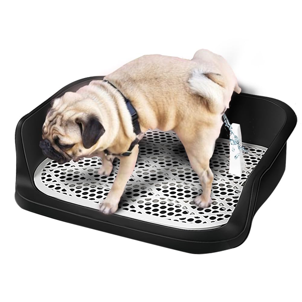 Toilettes pour Chien, Toilettes Portables avec Plateau pour Maison intérieure Chiot Balcon,Toilettes pour Chiens Teddy Chihuahua 50 * 40CM (Noir)