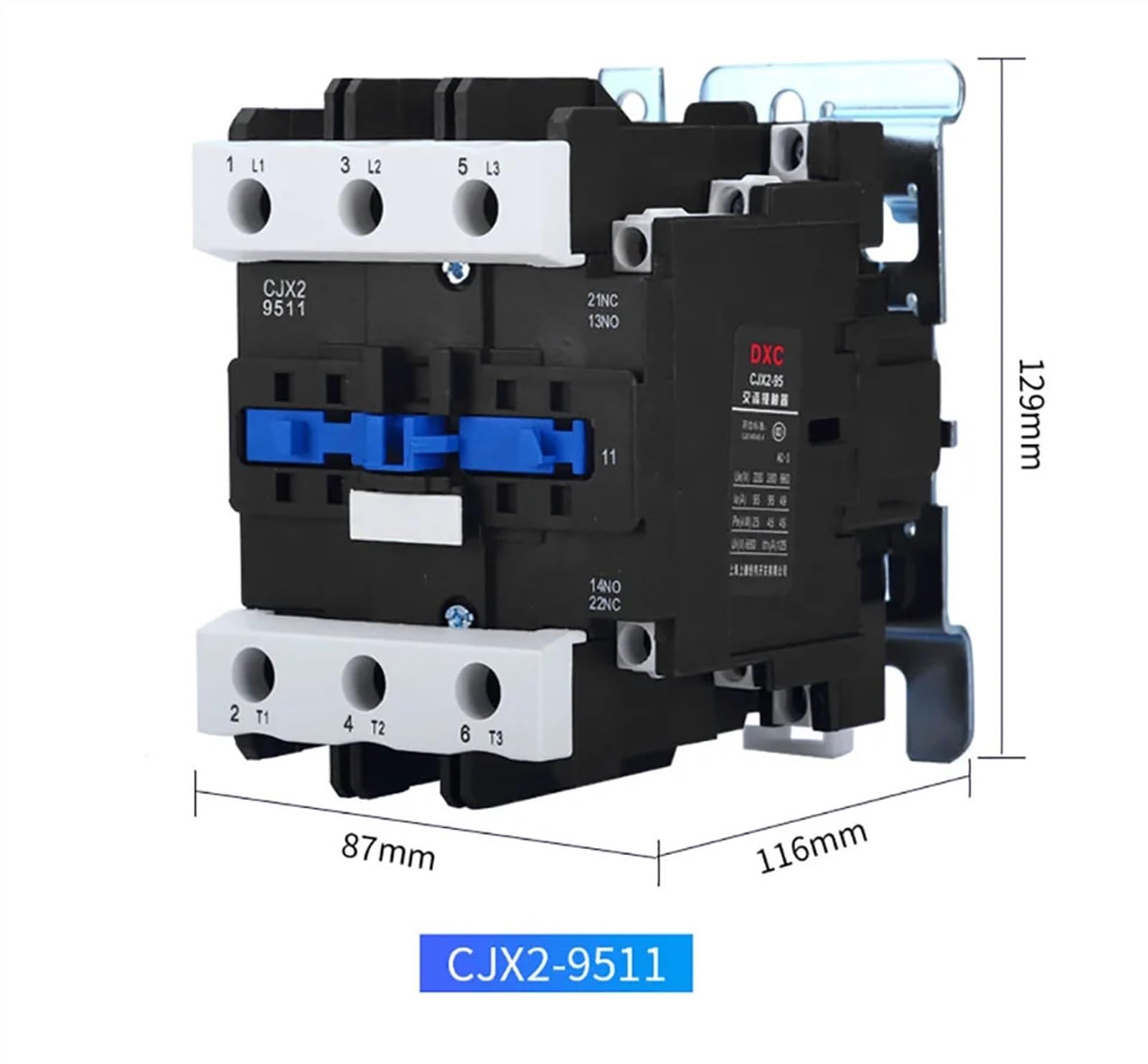Stycznik AC CJX2 24 V/36 V/110 V/220 V/380 V, gruba srebrna końcówka, 4011 5011 6511, 8011, 9511, 1 sztuka/zestaw (Cjx2-5011,380V)