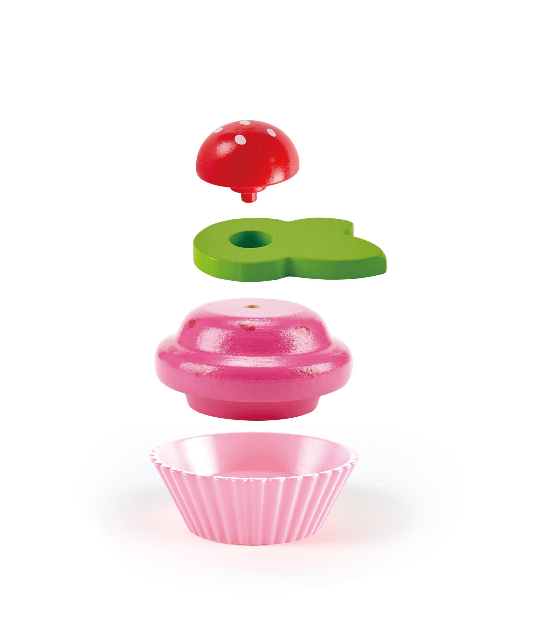 Hape E3157 Colourful Wooden Cupcakes, Realistic Pretend Play Food Kitchen Toy for Children Ages 3+ Years, Multicolor