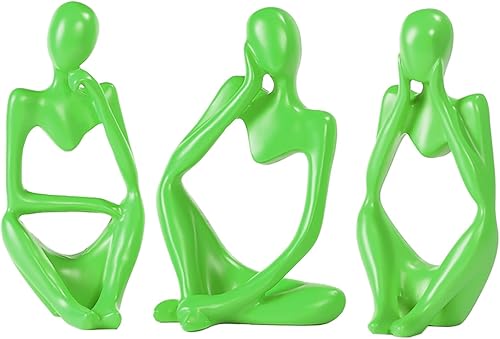 Estatua de Thinker - Escultura de arte abstracto, figuras coleccionables de resina dorada para el hogar, sala de estar, oficina, estante, gran idea