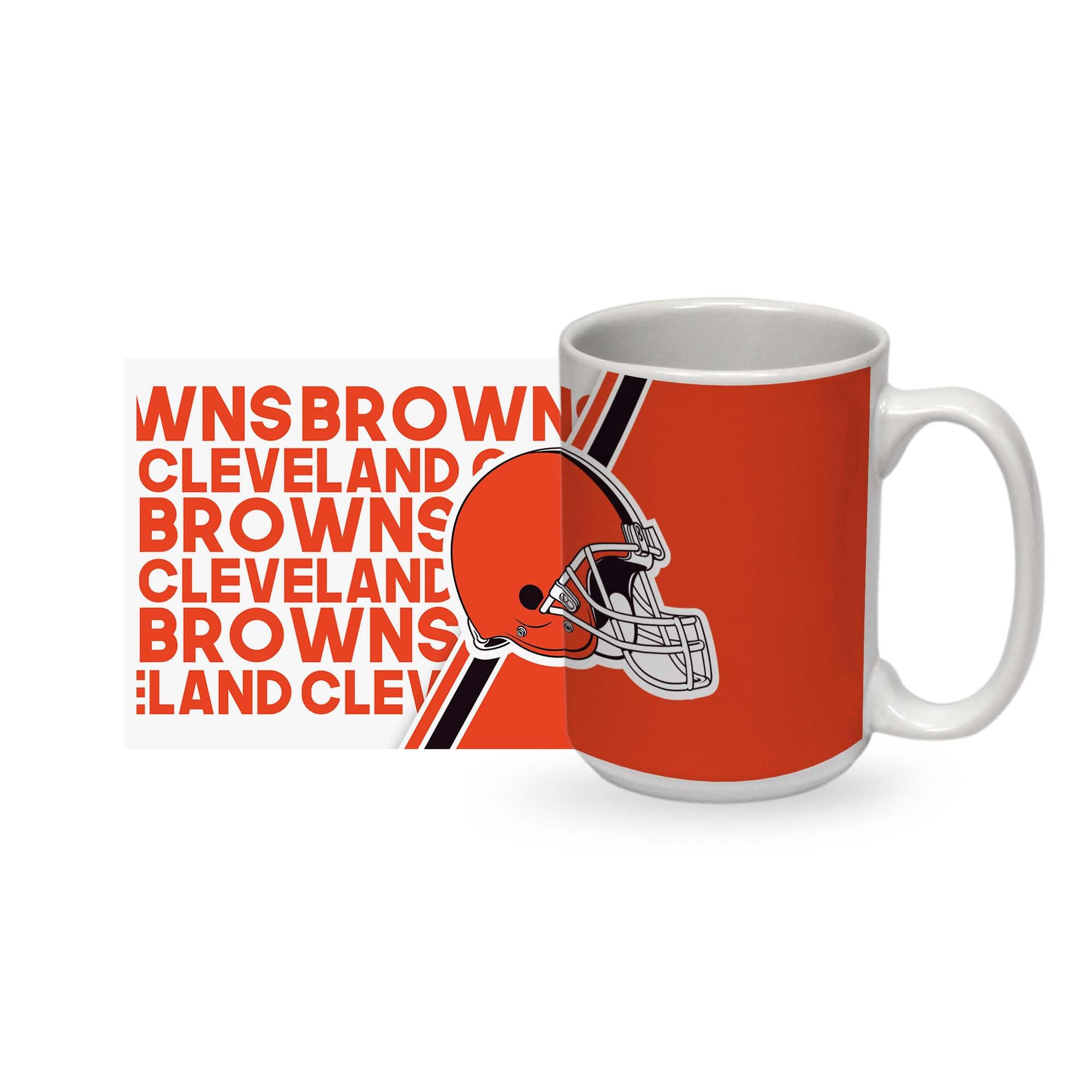 Rico Industries NFL Football Cleveland Browns 15 oz White Ceramic Mug