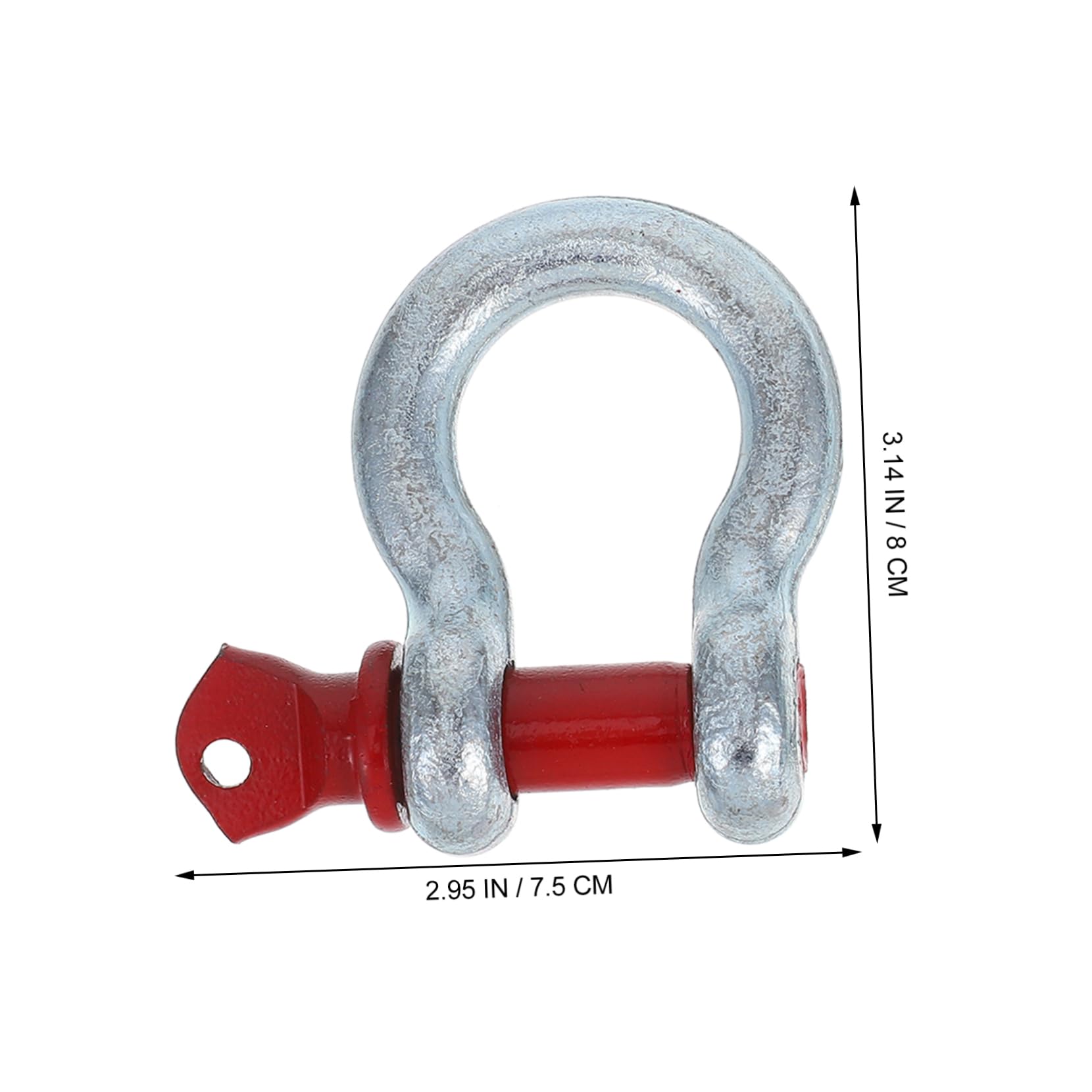 Unomor Galvanized Hook Buckle Shackles 3/8'' 1/2'' Double Hole Bow Shackles for Vehicle Recovery Tow Strap Rigging