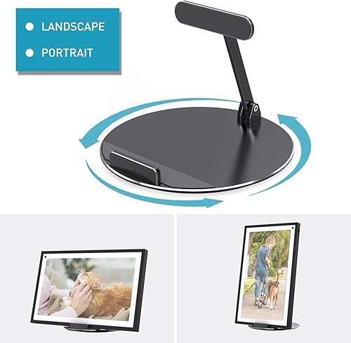 Miniatura 6 de Letlar Soporte de inclinación y giro para ECH0 Show 15, hecho de aleación de aluminio, giratorio y plegable, muestra 15 soportes para modo vertical