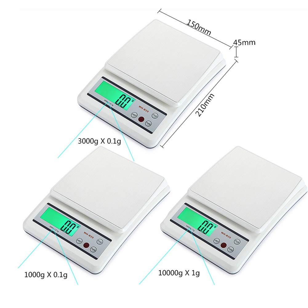Precyzyjna waga elektroniczna ze stali nierdzewnej 0,1 g/1g, cyfrowe liczenie żywności domowej, waga kuchenna do gotowania żywności, ważenie herbaty (1000g/1g)