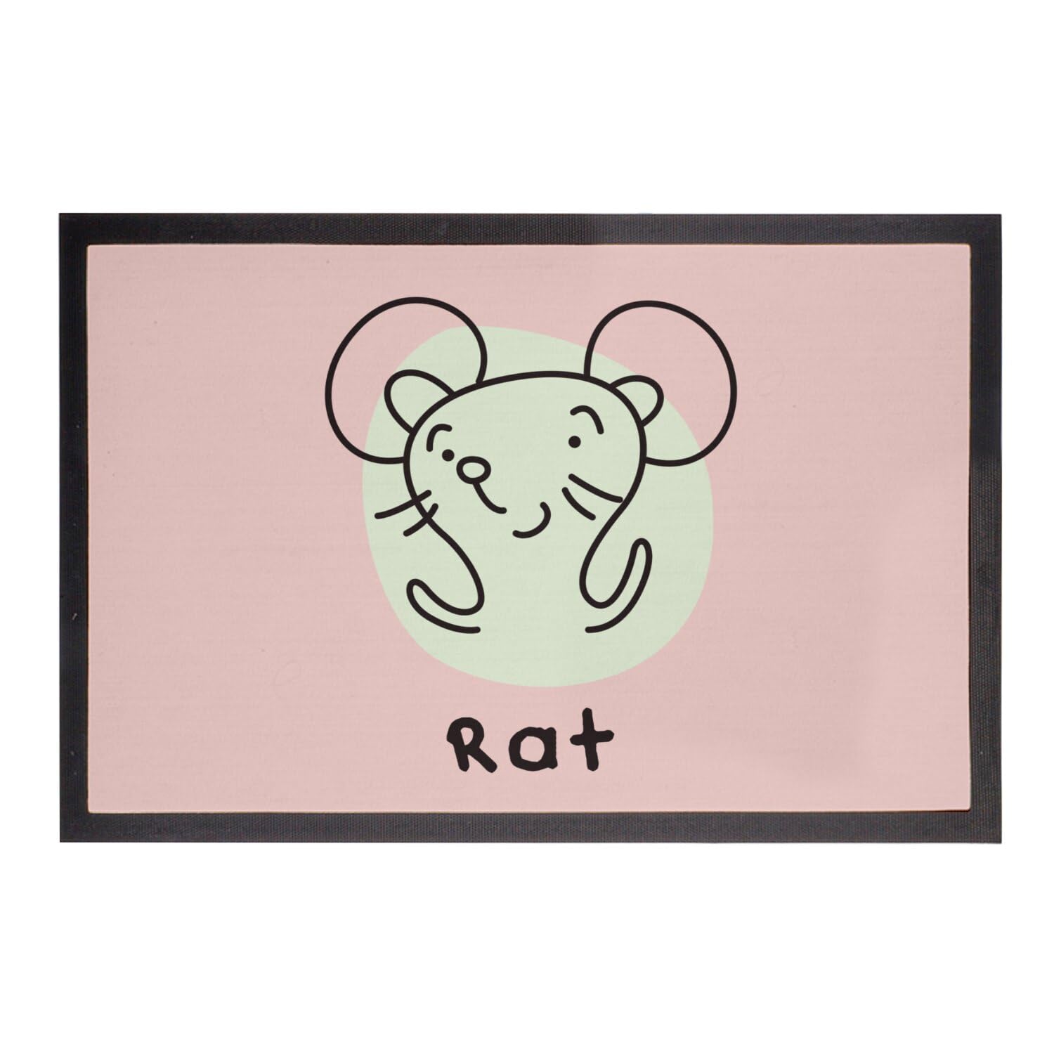 Paillasson Rose Rat astrologique chinois pour entrée originale 60x40 cm