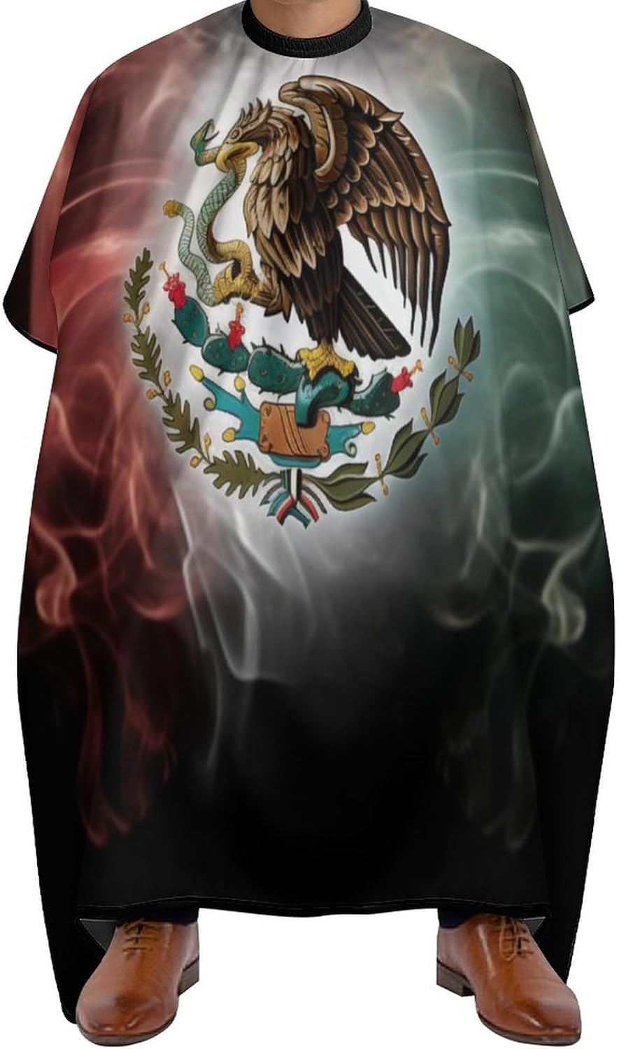 Mexican Flag Professional Barber Cape - Polyester Hair Cutting Salon Cape - Water Stain Resistant - Anti-Static - 56.766.9 Inch (1 Pack)