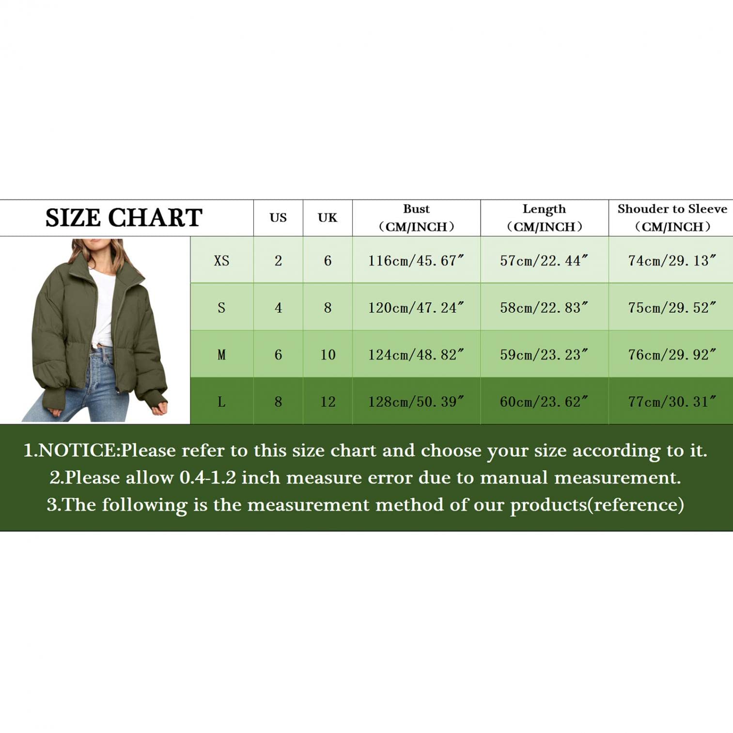 Piumino da donna, leggero, invernale, caldo, con chiusura lampo, per il tempo libero, traspirante, antivento, giacca trapuntata, giacca softshell, cachi, M