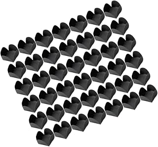 WESIEVYA 200piezas Bandejas De Chocolate De Papel para Postres Envoltorios para Dulces Bodas y Cumpleaños Base De Chocolate Decorativa Color Negro