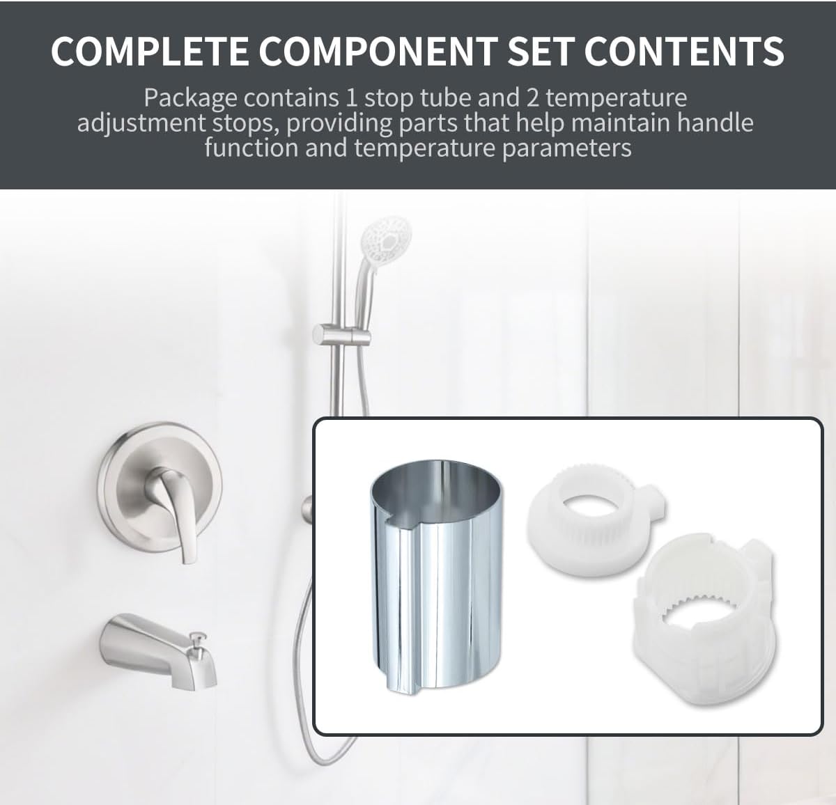 96987 Stop Tube and Temperature Limit Stop Kit Replacement for Mo-en Po-si-Temp Single Handle Tub/Shower Faucet, 1-Pack