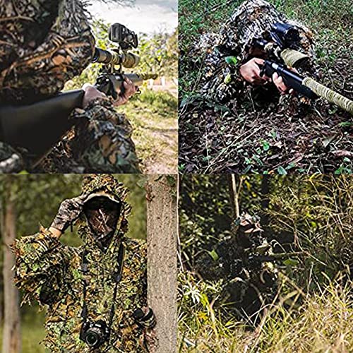 JSQWD Green Leaf Tarnung Jagdanzug Herbst 3D gezacktes Blatt Tarnung Tarnung Tarnung Dschungel Jagd Halloween Kostüm… – Bild 6
