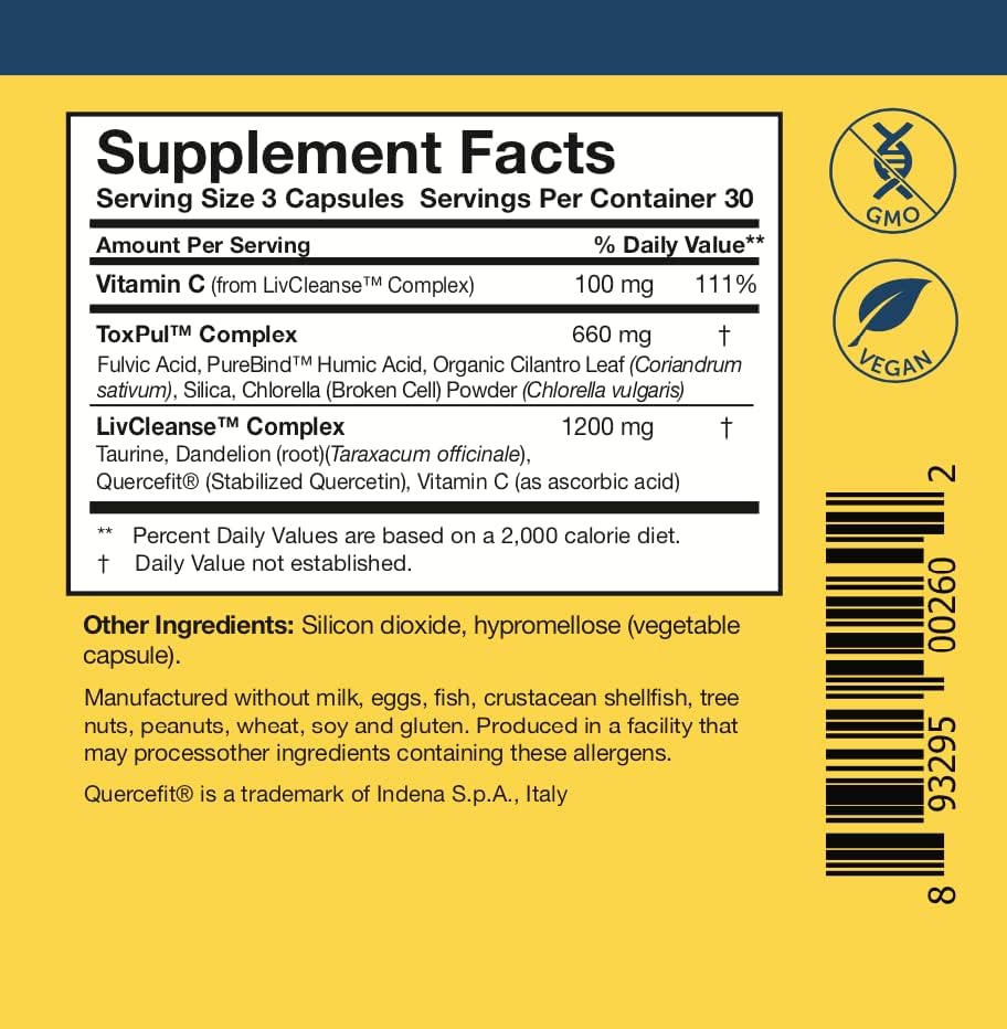 Miniatura 6 de Researched Nutritionals ToxinPul - Carpeta y soporte de limpieza de desintoxicación, ácido húmico, ácido fúlvico, cilantro, raíz de diente de león y