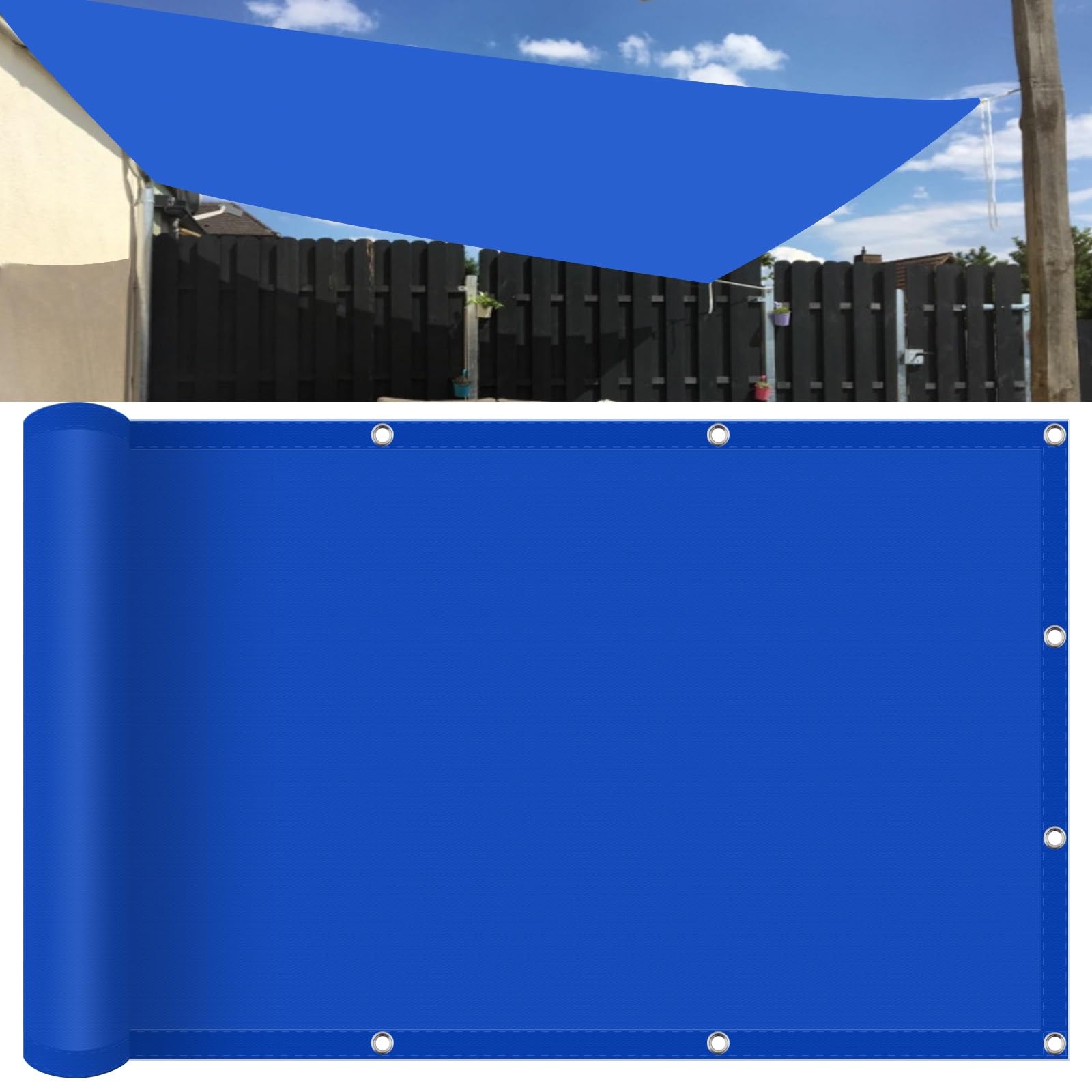 KLGFBDC Rectangular Sun Shade Sail 250x480 cm 95% UV Protection Durable Weatherproof Canopy with Grommets Wind Protection Net for Garden Patio CampingDark Blue