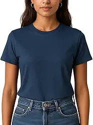 Camiseta Feminina Lisa 100% Algodão Fio 30.1 | Gola Reforçada Ribana | Essencial, Confortável | Sem Etiqueta | Embalagem premium