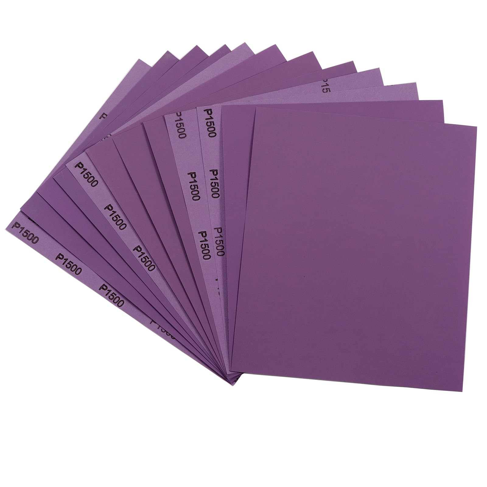 Sandpaper 15Pcs, 1500 Grit Sandpaper, Wet Dry Sandpaper Sheets 9 X 11 Inch, White Fused Alumina Abrasive, Fine Sander Paper for Wood Furniture