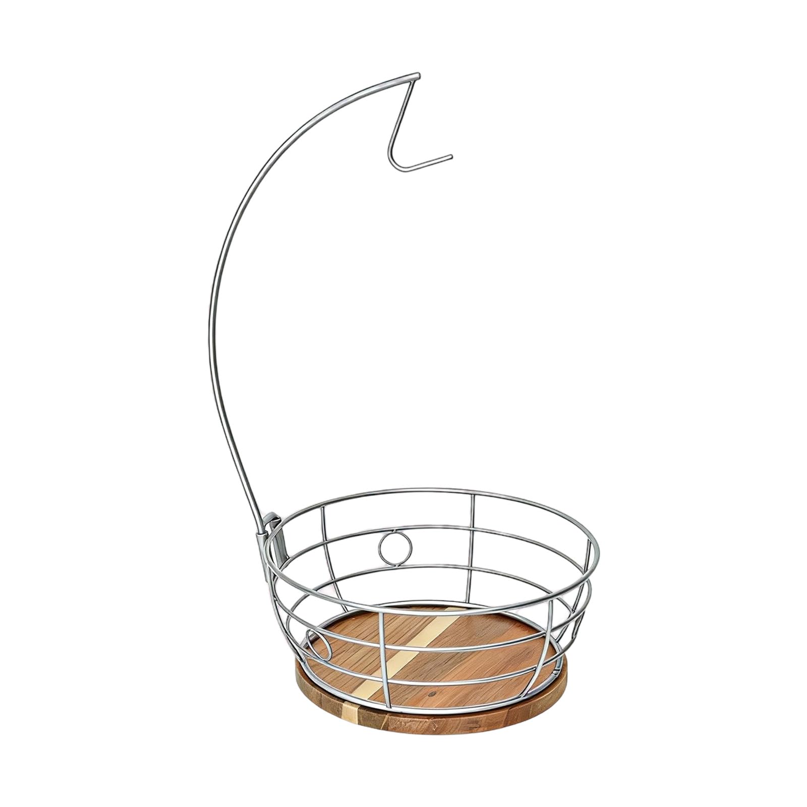 Piceioep 360 Degree Rotating Fruit Basket with Banana Hook Sturdy Iron Meshes Organizers for Kitchens Countertop Storage Fruit Basket with Banana Hook