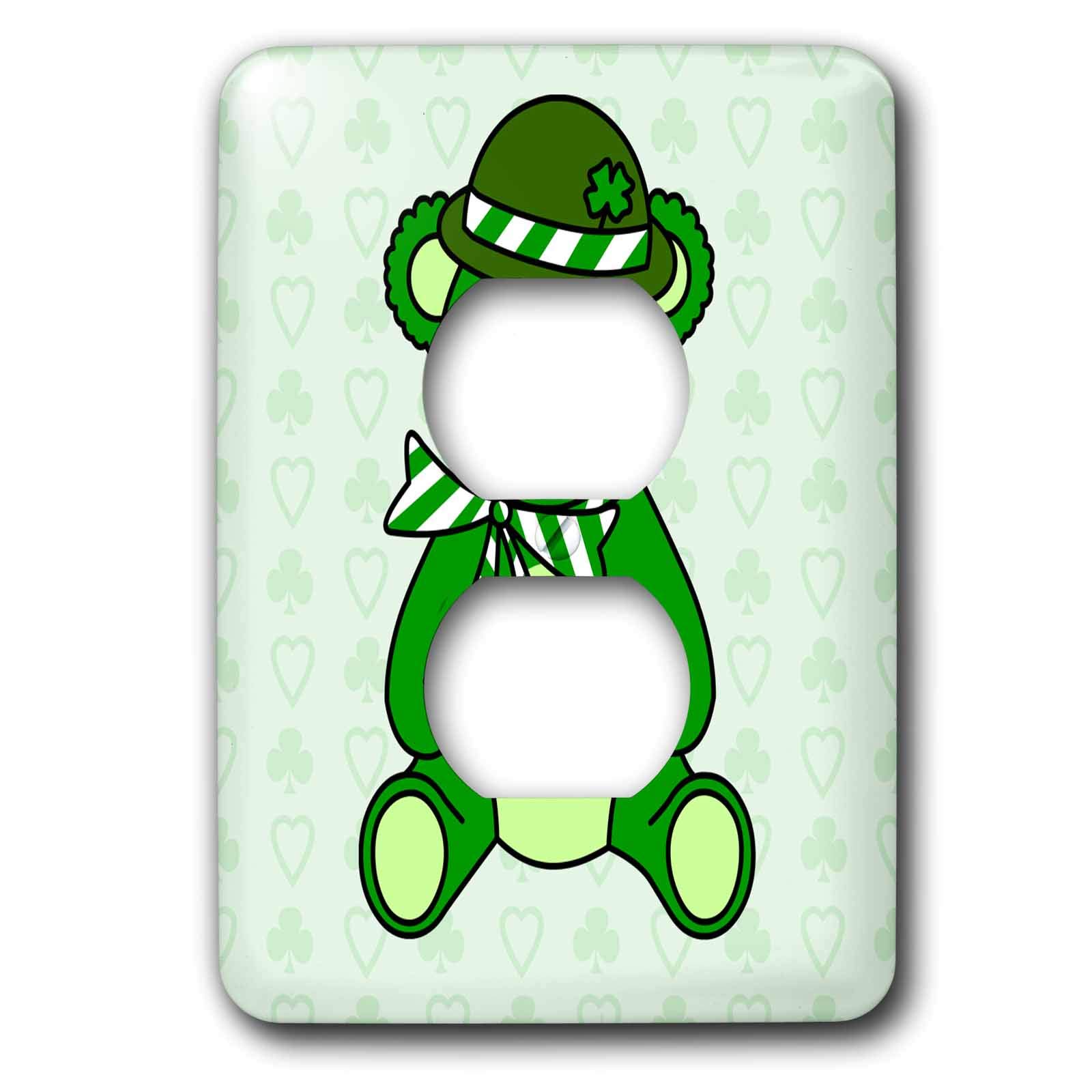 Housse de protection Saint-Patrick plaque murale décorative motif ourson vert