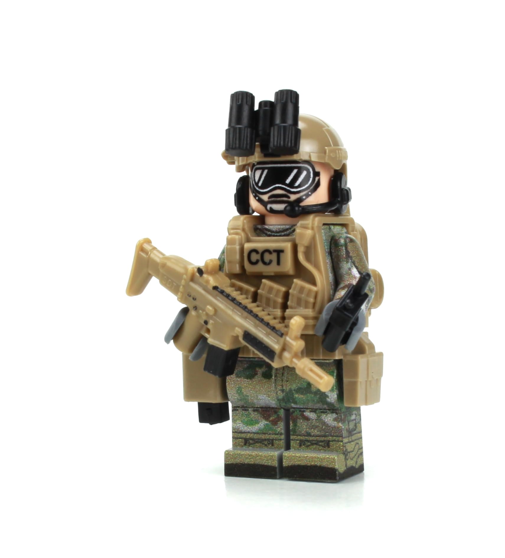 Battle Brick 1.6 Inches Tall Collectible CCT Air Force OCP Soldier Custom Minifigure | Accessories Made in The USA | Genuine Military Minifig | Printed Camo | Great Gift for Ages 10+ to Adult AFOL