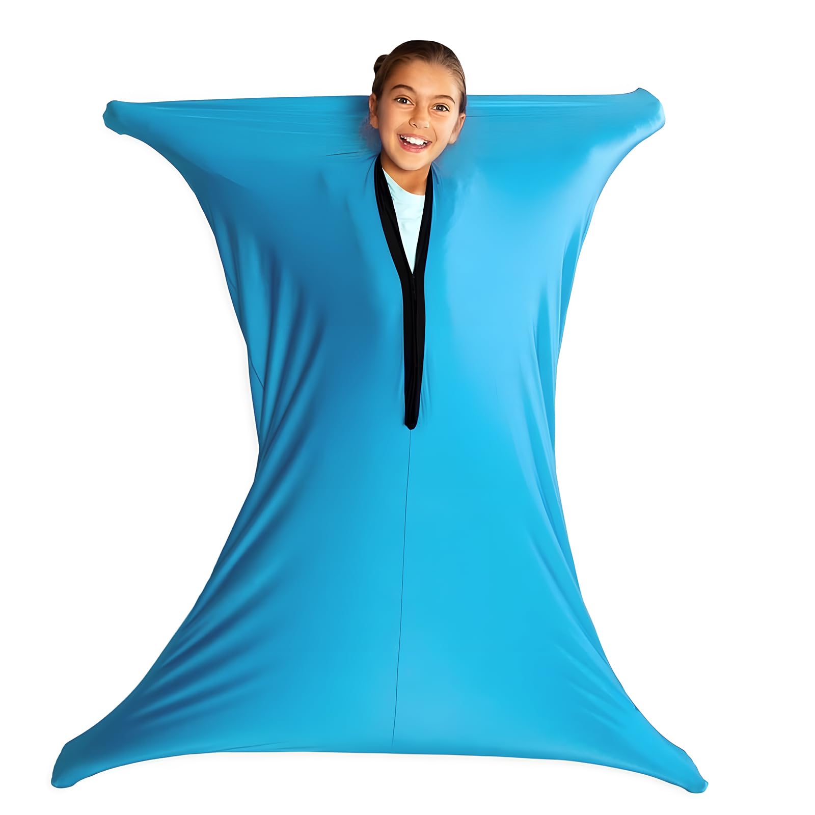 SZSMART Sensory Body Sock for Kids, 56"x28" Full-Body Wrap Stretchy Body Sox to Relieve Stress for Children with Autism, Anxiet (Wathet, L/140-160cm)