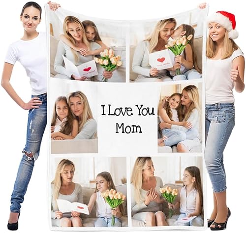 Vista 26 de Regalos personalizados para el día de San Valentín para mamá, manta personalizada con foto, manta de fotos personalizada, mantas personalizadas