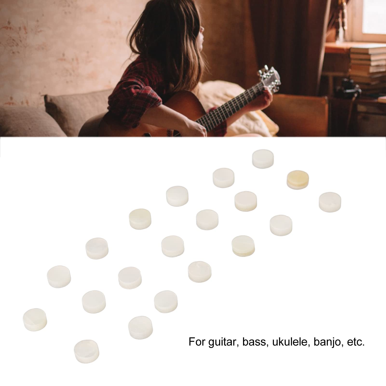 20pcs Marker De Position De Point Latéral De La Guitare, ABS De 100 Mm De Longueur Blanc Et Noir Instrument De Musique Incrustants Pour La Touche