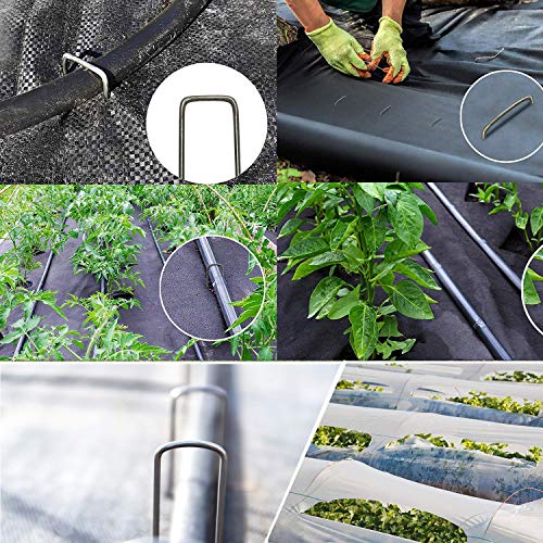 OK5STAR 50 Pack 12" Garden Stakes Pins,Heavy Duty Garden Landscape Staples Stakes Pins Galvanized Landscape Fabric Staples Sod Ground Staple for Anchoring Weed Barrier Fabric
