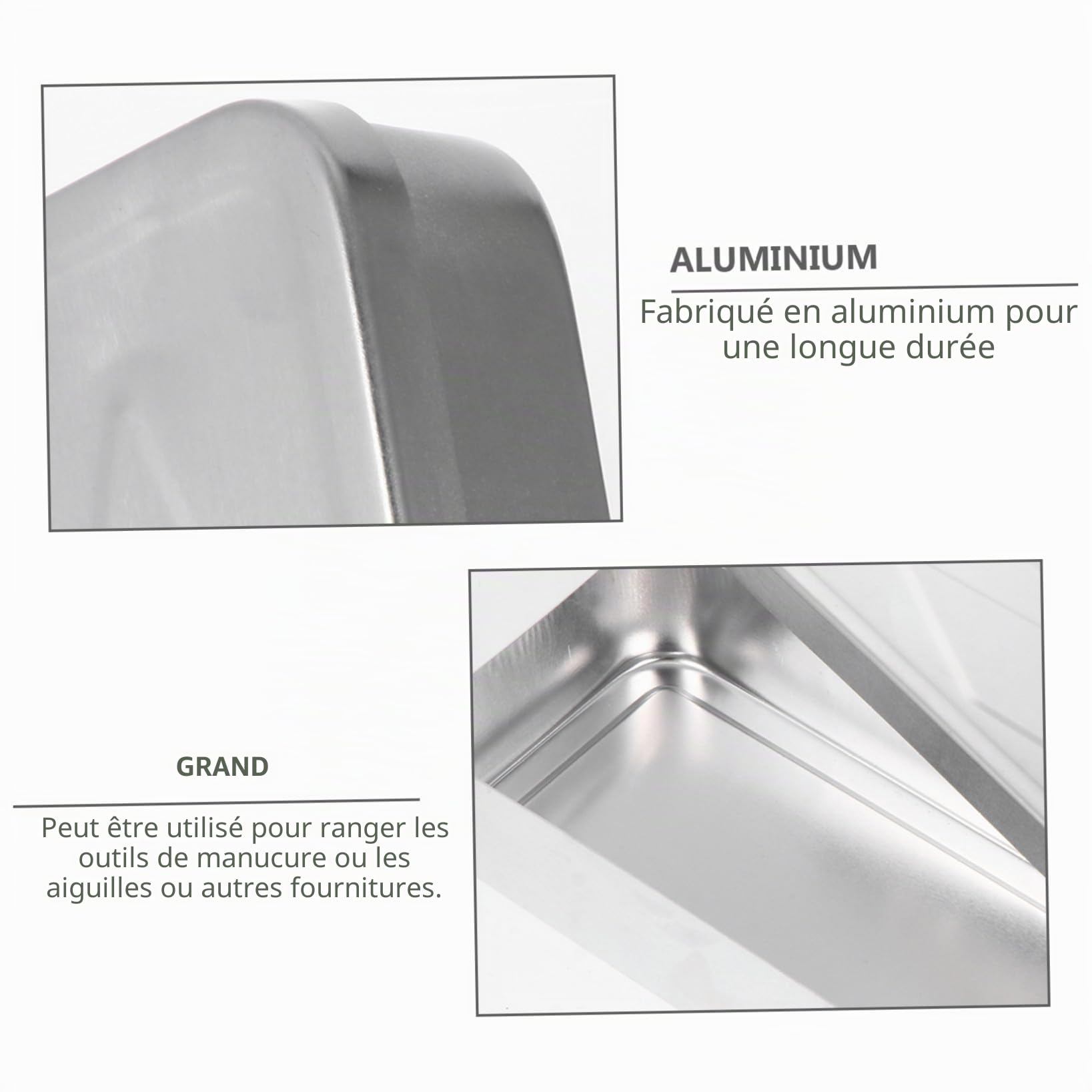 iplusmile Boîte À en Aluminium 20X10X4.5 Cm Boîte De Hygiénique avec Couvercle Résistante À La Corrosion pour Outils Et De Laboratoire