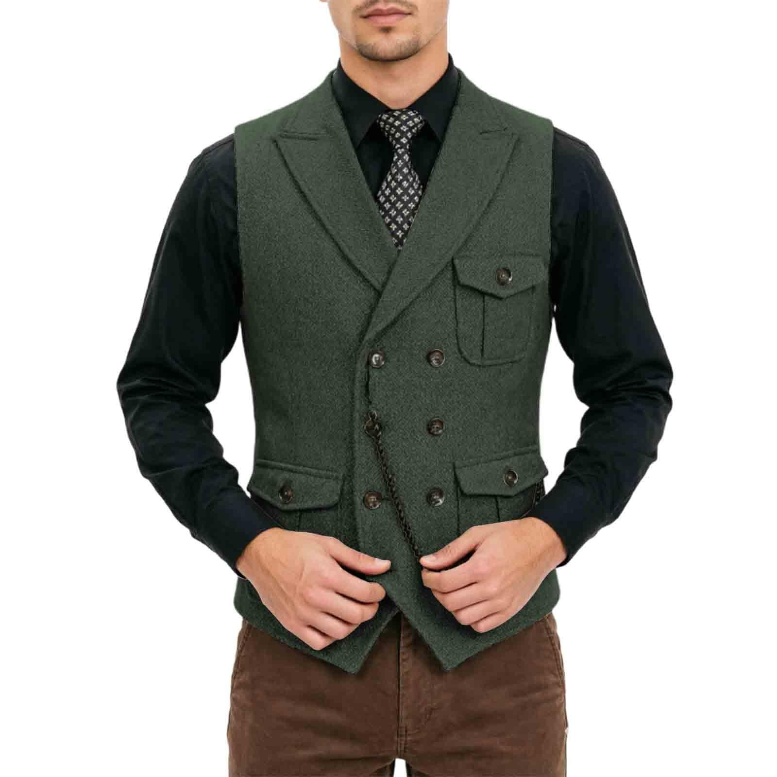 Gilet da uomo in maglia a spina di pesce, classico gilet con moderna trama a maglia, ideale per abbigliamento casual o formale, traspirante e leggero, vestibilità Vik-Fit.