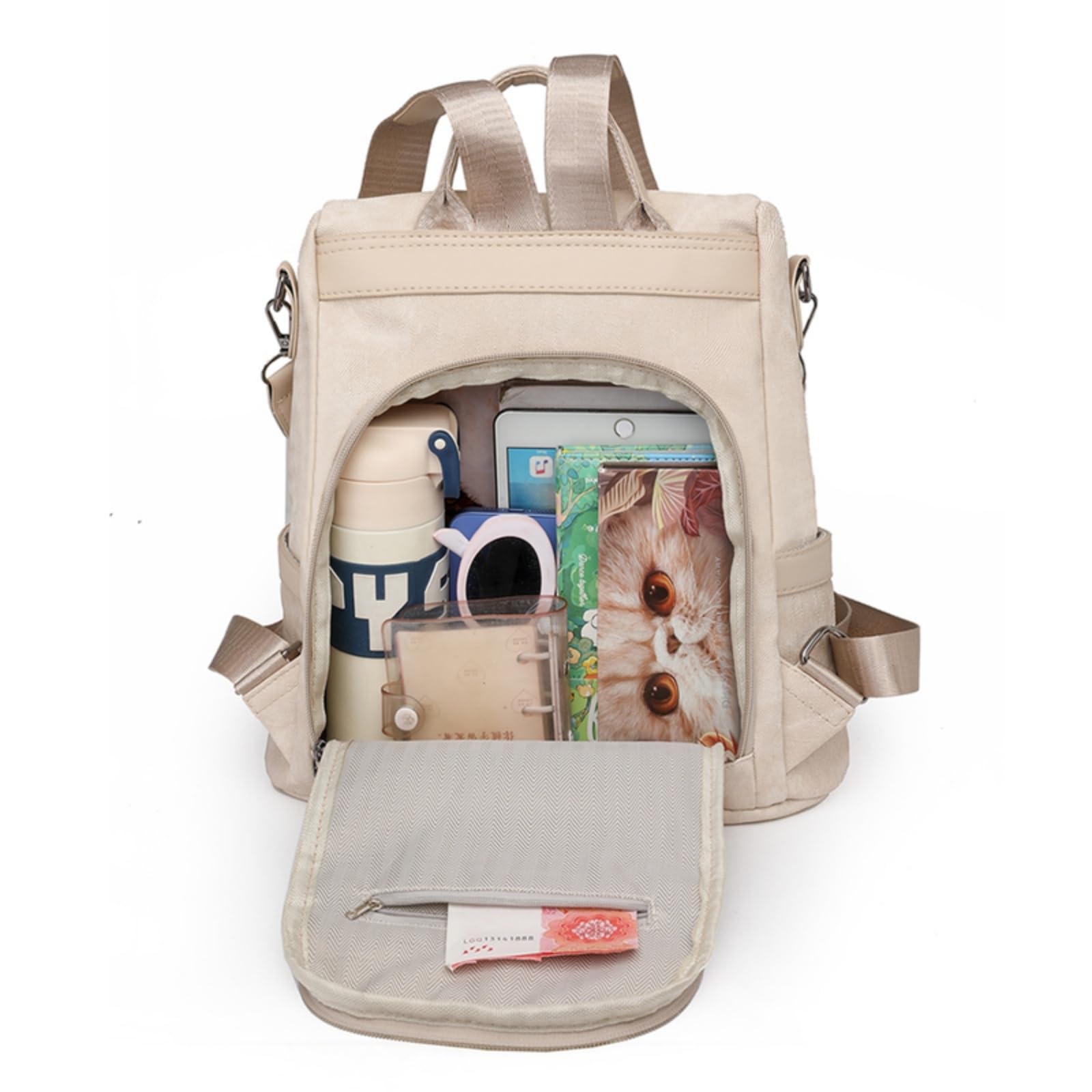 Mochila escolar Donne Vintage Textured Zaino, Borsa A Spalla Convertibile Grande capacità Moda Daypack per Ragazze Scuola Viaggio Giornaliero