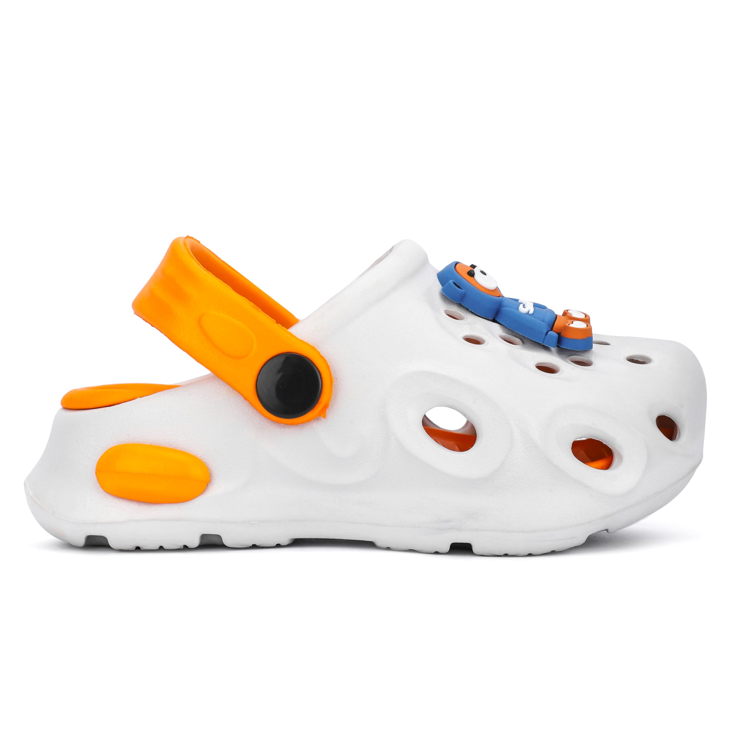 GLJ, Naughty Little Tiger,Kids and Toddler Clogs, 1 Years to 3.5 Years White Orange 4