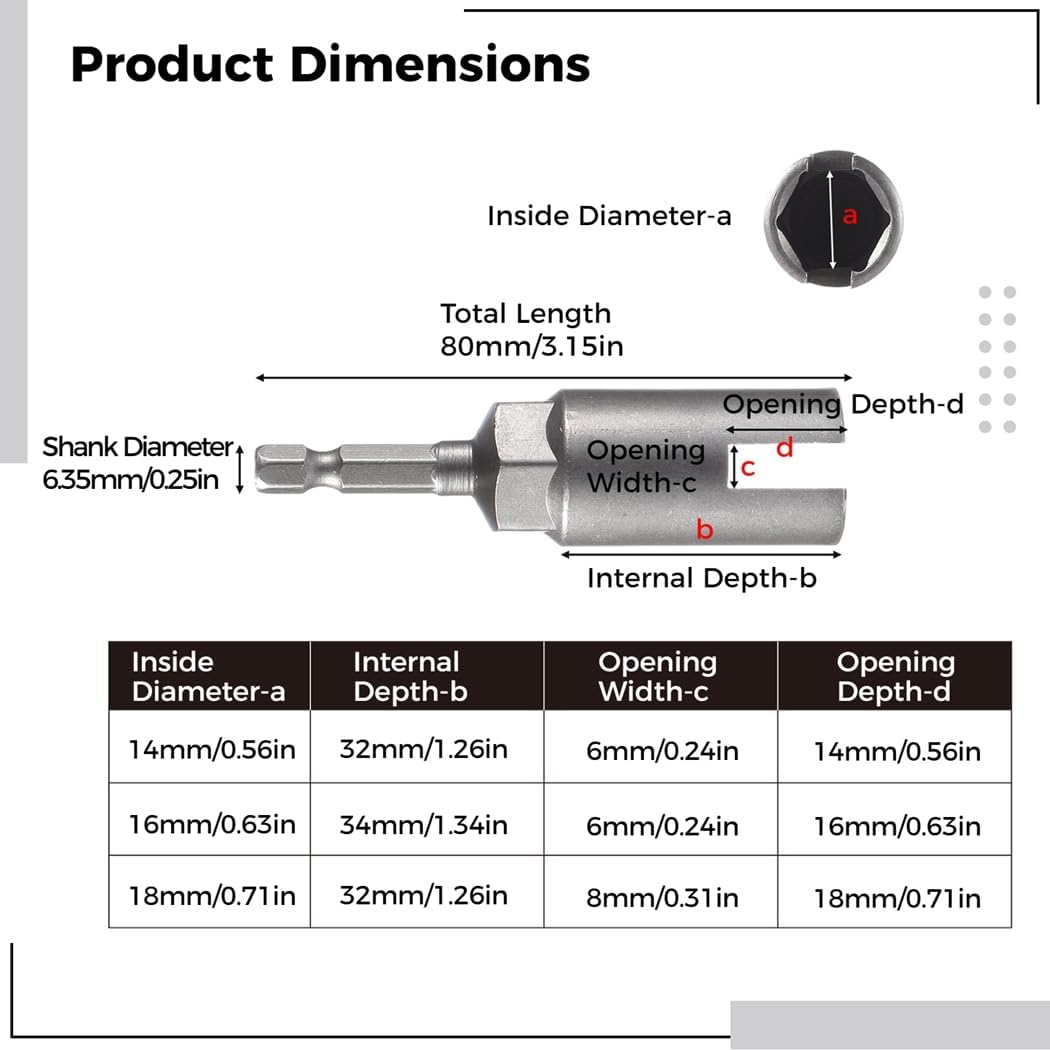 Vanadium Steel Wing Nut Drill Bits, 3Pcs Wing Nut Drivers, Installing Hurricane Shutters with Electric Drill/Ram Sleeve Tools, Slotted Wing Nut Drill Sleeves, 1/4 Hex Shank Nut Drivers