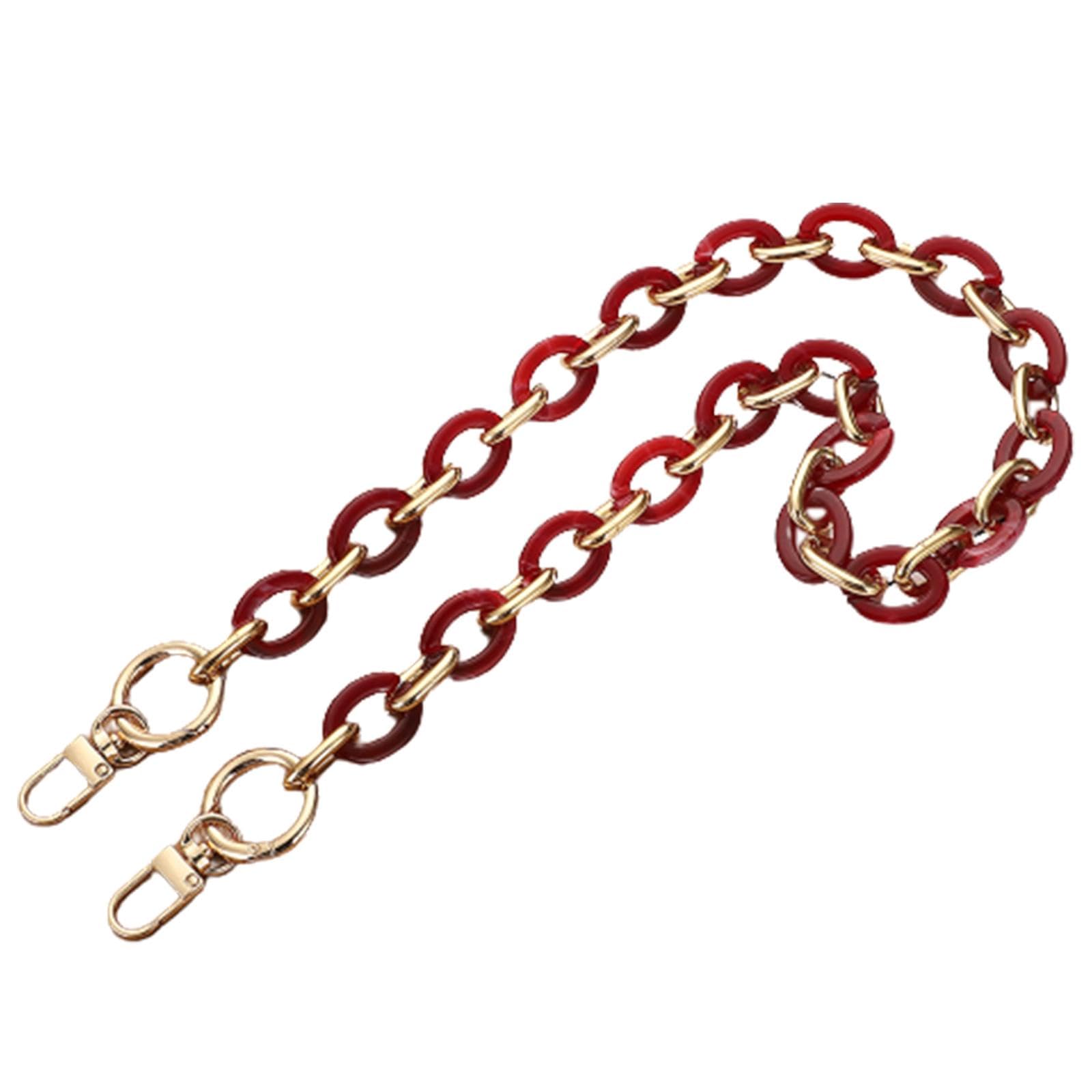 nivaa Acrylic Alloy Bag Chain Strap Durable Replacement Trips Commuting Street Red 60cm-picture-11