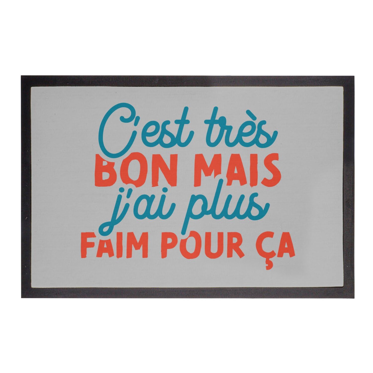 Paillasson gris humour avec blague de dimensions 60x40cm pour tapis d'entrée