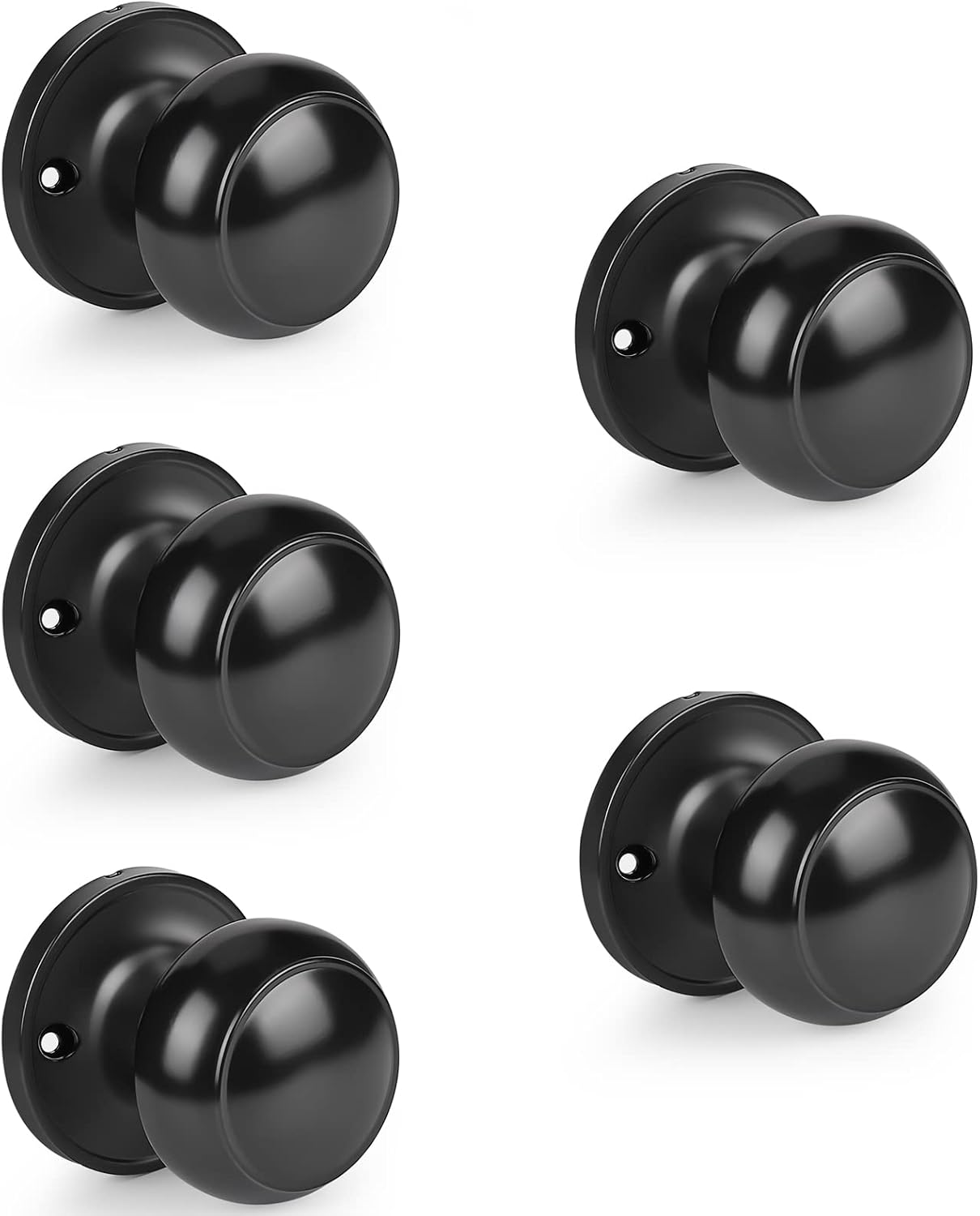 Round Dummy Door Handle Interior Door Knob Matte Black Single One Side