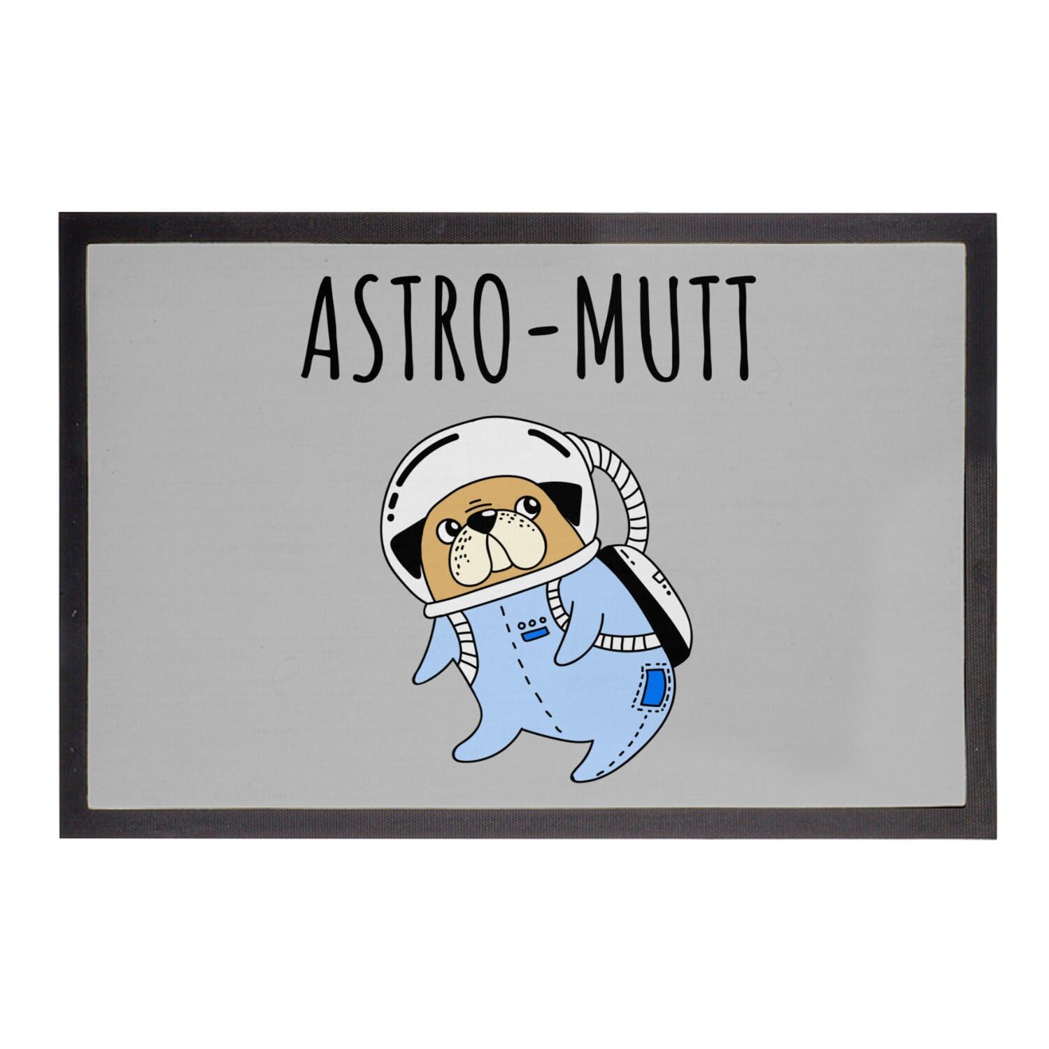 Paillasson gris 75x50cm Astro-mutt tapis entrée chien absorbant