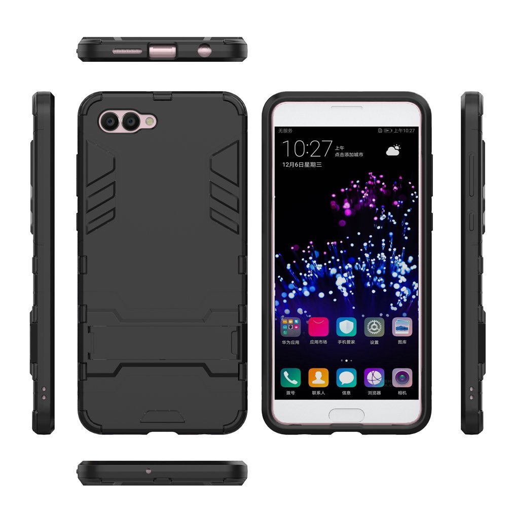 Funda Huawei Honor 9, MHHQ 2in1 Armadura Combinación A Prueba de Choques Heavy Duty Escudo Cáscara Dura PC + Suave TPU Silicona Rubber Case Cover con soporte para Huawei Honor 9 -Black Plus Gray — view 19