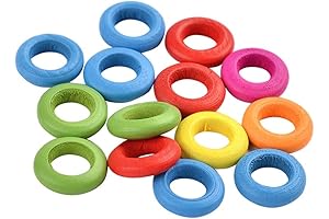 PH PandaHall 400pcs 15 Colors Dyed Wood Beads Round Donut Ring Spacer...